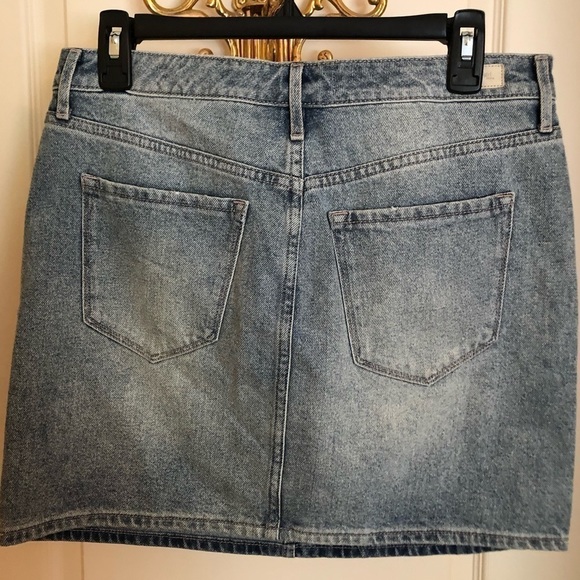 Denim Blue Mini Skirt SKINNY-GIRL JEANS Studded Party Festival Streetwear Micro - Picture 5 of 8